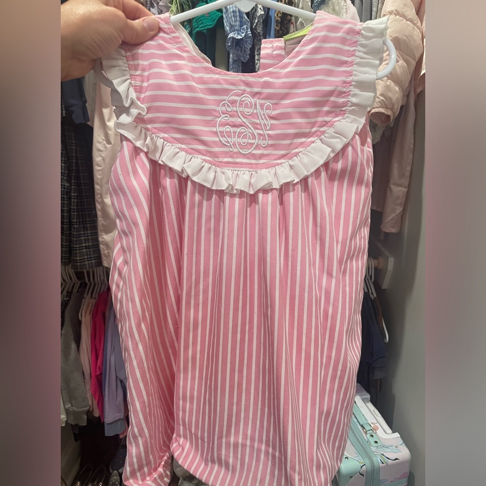 Pink and white striped dress